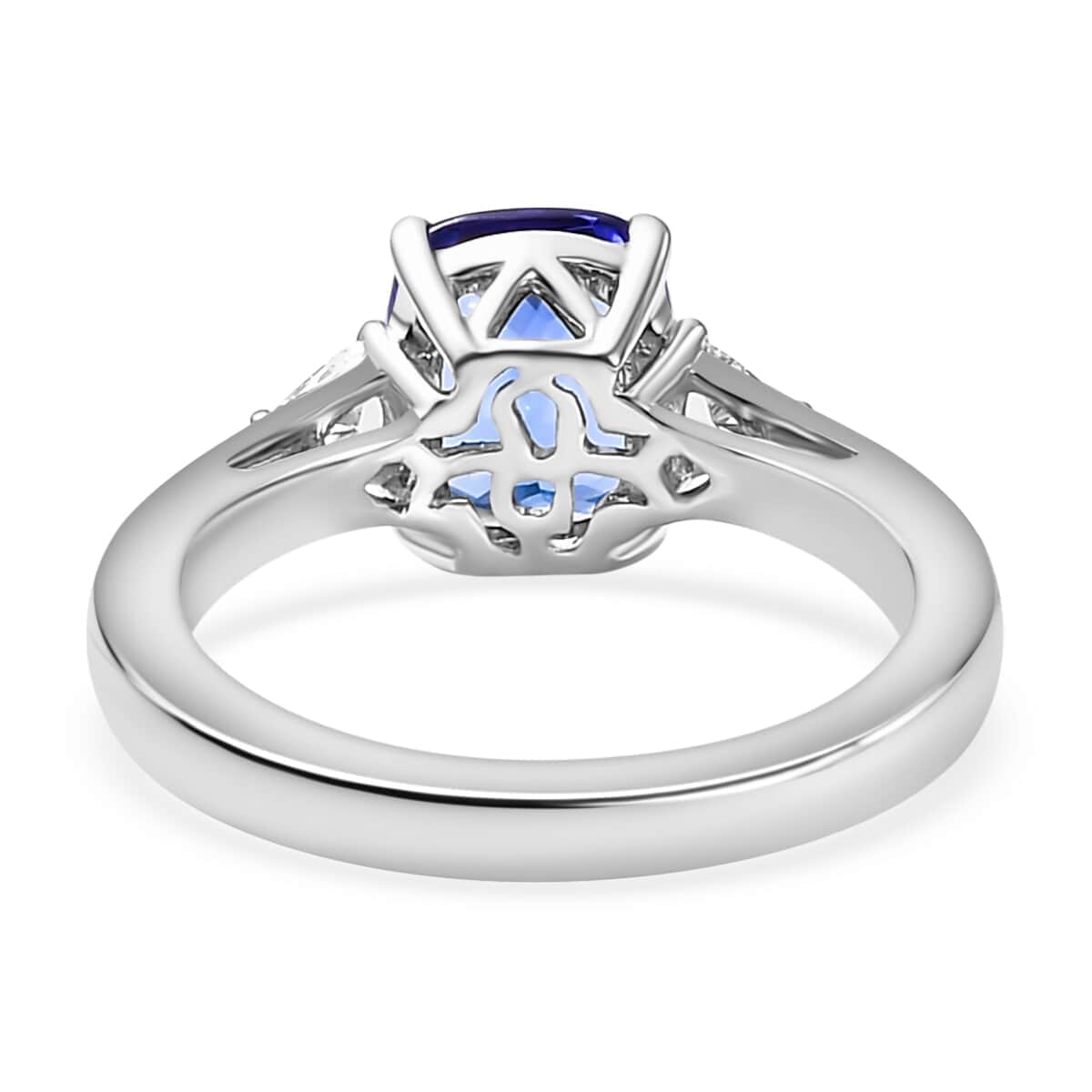 Certified & Appraised Rhapsody AAAA Tanzanite and E-F VS2 Diamond 2.50 ctw Ring in 950 Platinum (Size 6.0) 6.10 Grams image number 4