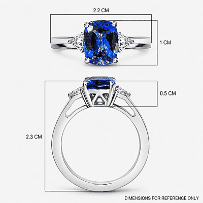 Certified & Appraised Rhapsody AAAA Tanzanite and E-F VS2 Diamond 2.50 ctw Ring in 950 Platinum (Size 6.0) 6.10 Grams