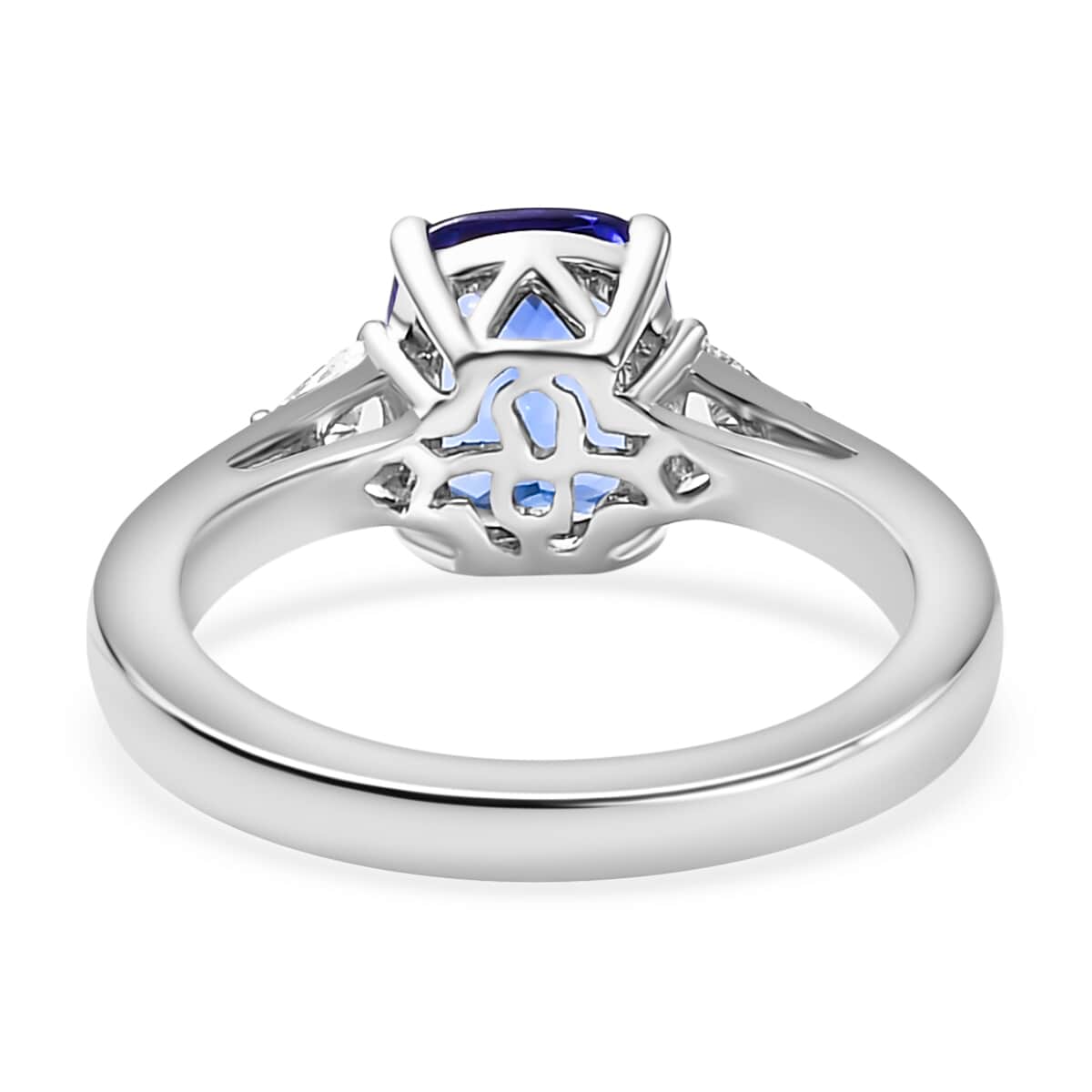 Certified & Appraised Rhapsody AAAA Tanzanite and E-F VS2 Diamond 2.50 ctw Ring in 950 Platinum (Size 7.0) 6.10 Grams image number 4