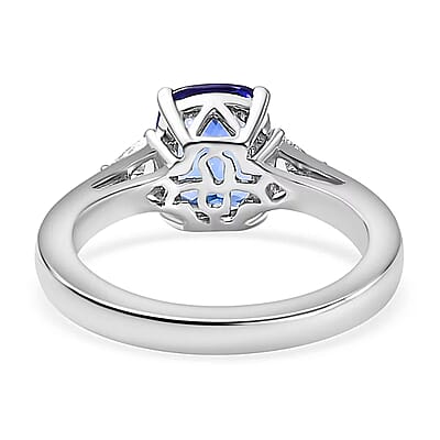 Certified & Appraised Rhapsody AAAA Tanzanite and E-F VS2 Diamond 2.50 ctw Ring in 950 Platinum (Size 7.0) 6.10 Grams