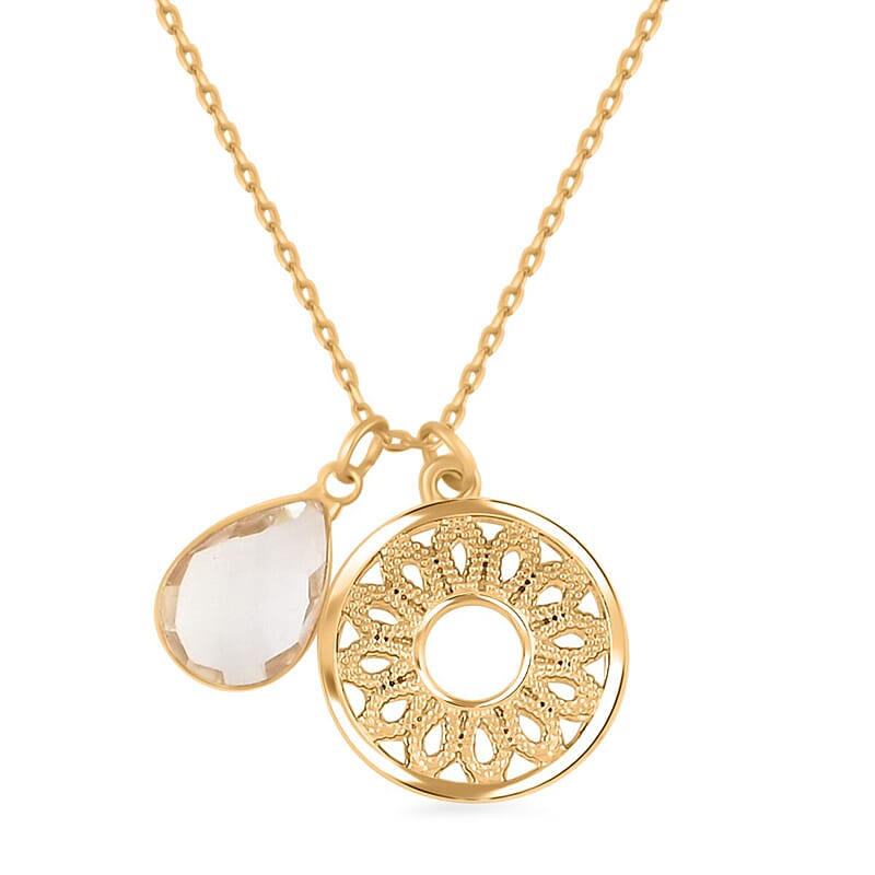 Simulated White Diamond 3.50 ctw Necklace in Goldtone 18 Inches