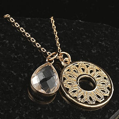 Simulated White Diamond 3.50 ctw Necklace in Goldtone 18 Inches