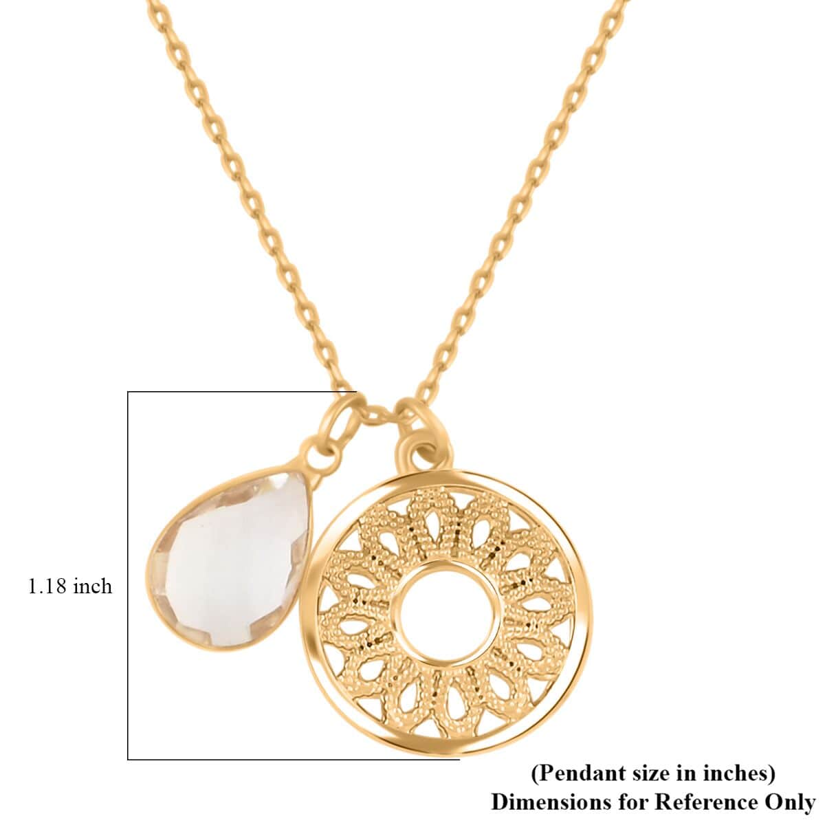 Simulated White Diamond 3.50 ctw Necklace in Goldtone 18 Inches image number 5