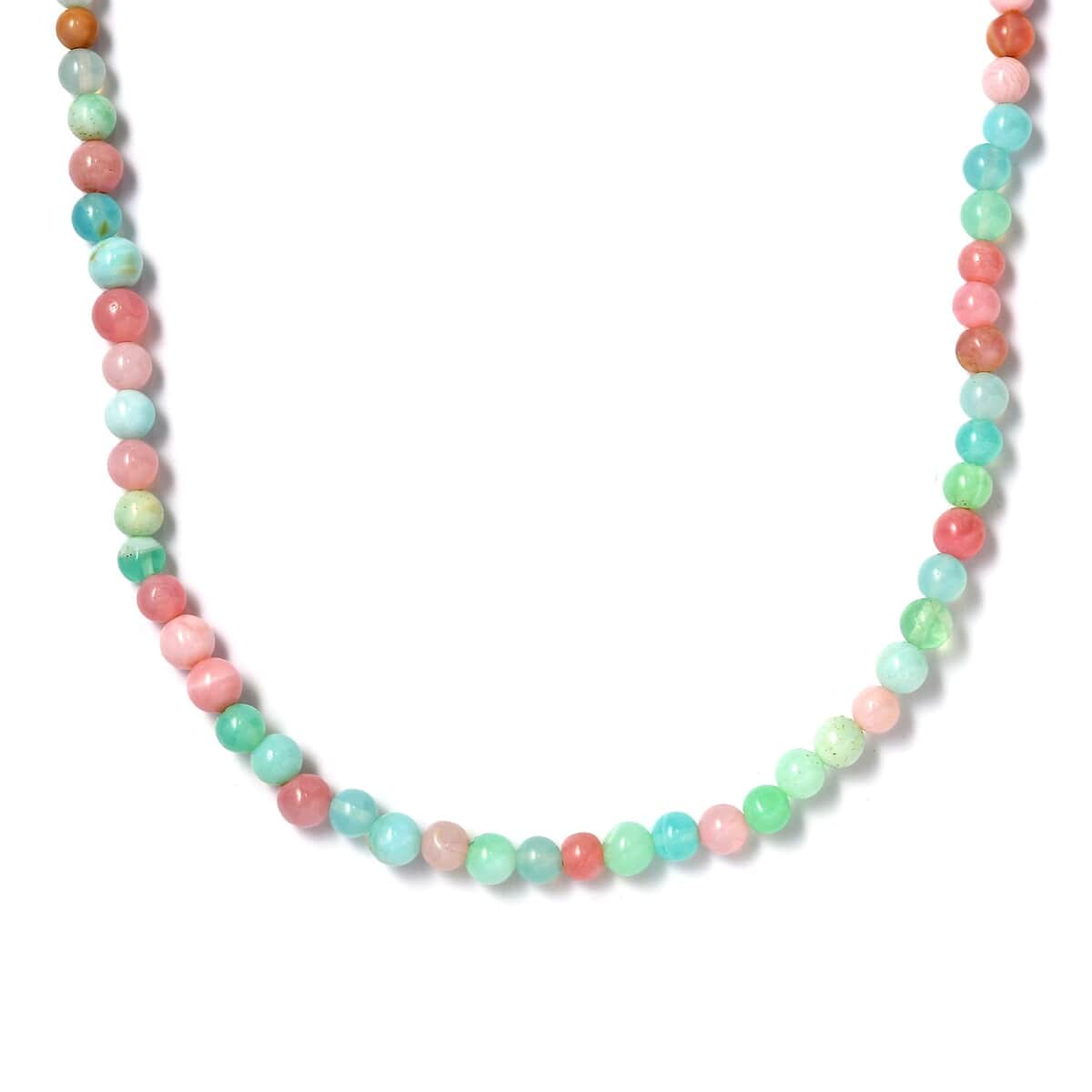 Multi Opal 71.60 ctw Beaded Necklace in Stainless Steel 20 Inches image number 0