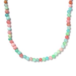 Multi Opal 71.60 ctw Beaded Necklace in Stainless Steel 20 Inches