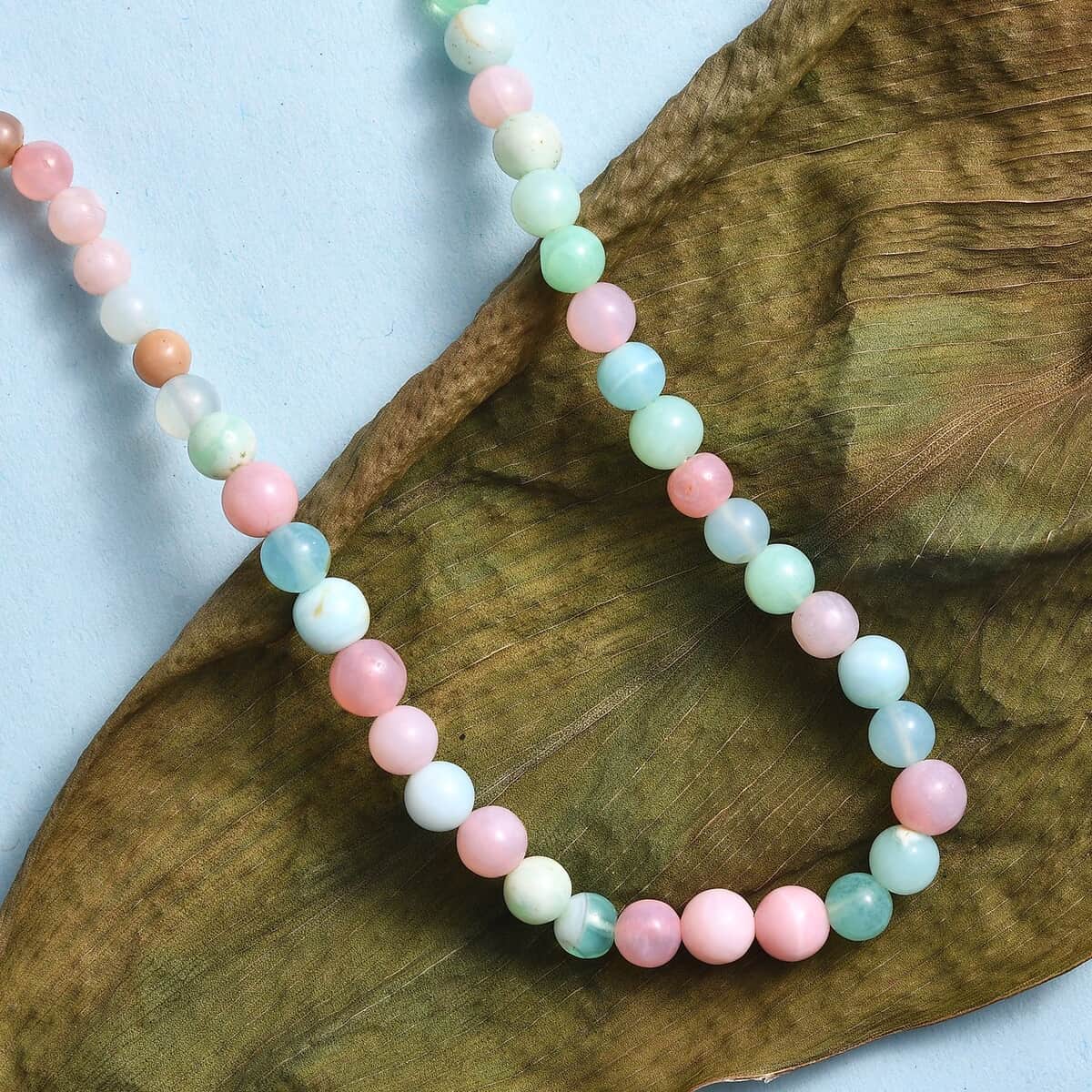 Multi Opal 71.60 ctw Beaded Necklace in Stainless Steel 20 Inches image number 1