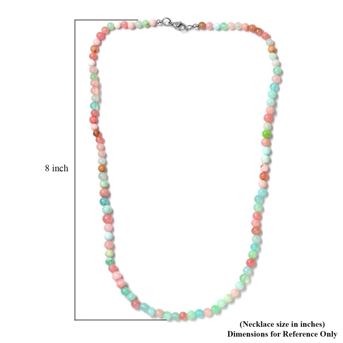 Multi Opal 71.60 ctw Beaded Necklace in Stainless Steel 20 Inches image number 5