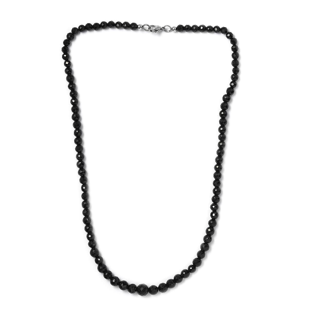 Thai Black Spinel 166.00 ctw Beaded Necklace in Stainless Steel 20 Inches image number 3