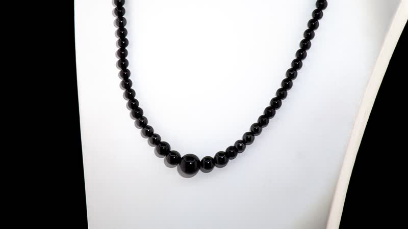 Black Spinel, Black Obsidian, Black Agate 160.00 ctw Necklace 20 Inches in Rhodium Over Stainless Steel