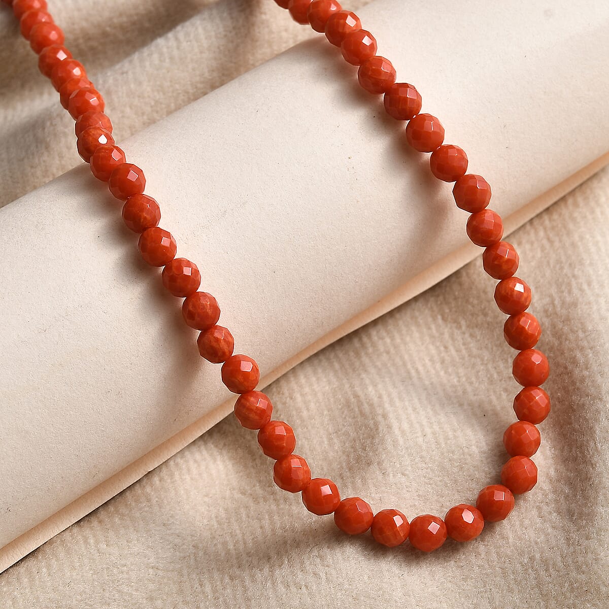 Coral 60.75 ctw Beaded Necklace in Stainless Steel 20 Inches image number 1