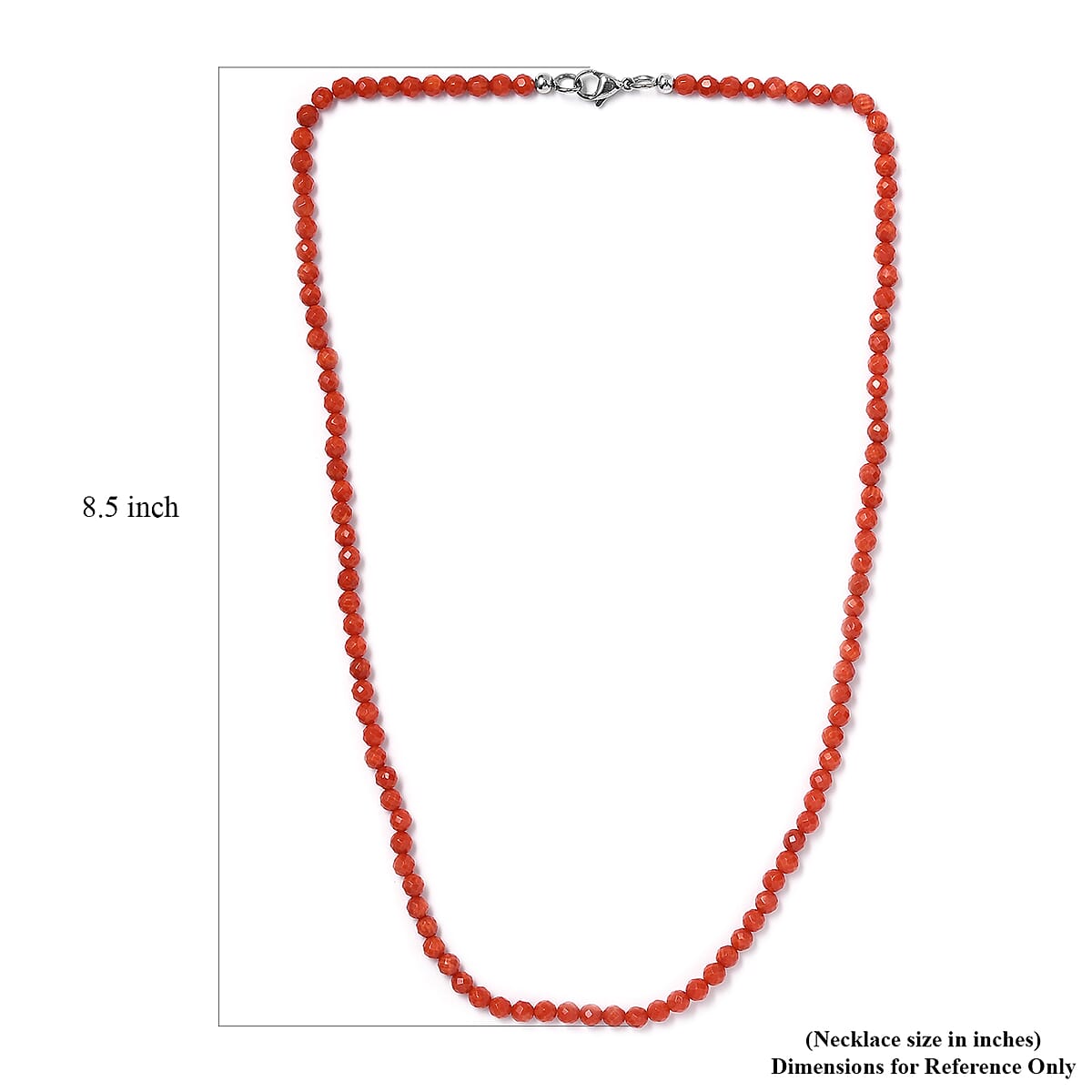 Coral 60.75 ctw Beaded Necklace in Stainless Steel 20 Inches image number 5
