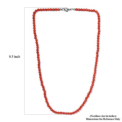 Coral 60.75 ctw Beaded Necklace in Stainless Steel 20 Inches