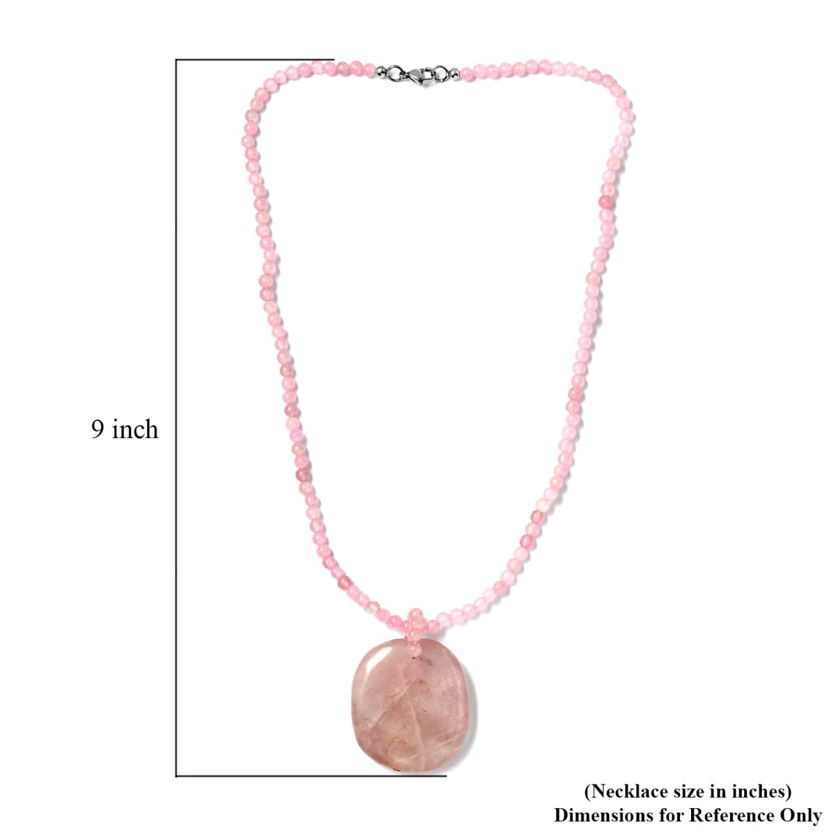 Galilea Rose Quartz 156.10 ctw Beaded Necklace in Stainless Steel 20 Inches image number 5