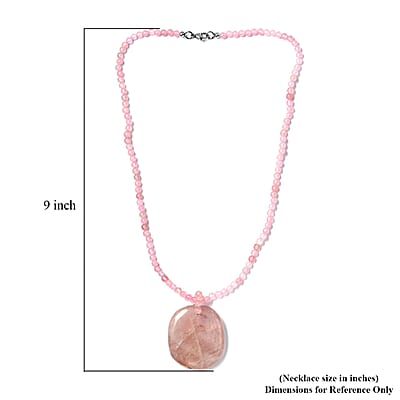 Galilea Rose Quartz 156.10 ctw Beaded Necklace in Stainless Steel 20 Inches
