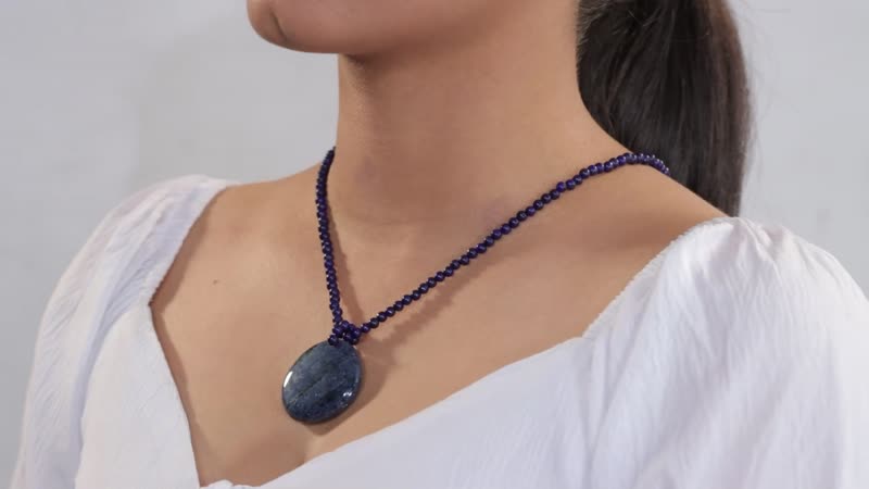 Sodalite and Lapis Lazuli 185.75 ctw Beaded Necklace in Stainless Steel 20 Inches