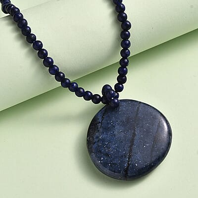 Sodalite and Lapis Lazuli 185.75 ctw Beaded Necklace in Stainless Steel 20 Inches
