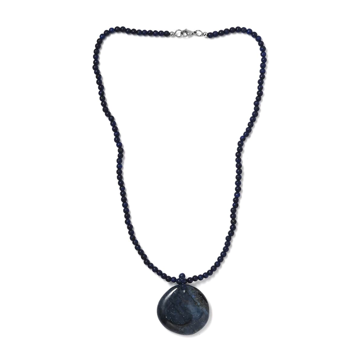 Sodalite and Lapis Lazuli 185.75 ctw Beaded Necklace in Stainless Steel 20 Inches image number 3