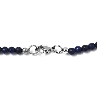 Sodalite and Lapis Lazuli 185.75 ctw Beaded Necklace in Stainless Steel 20 Inches