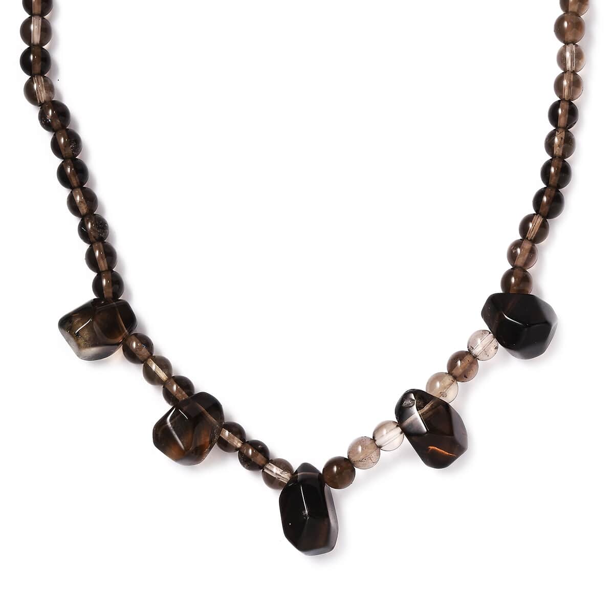 Brazilian Smoky Quartz 130.00 ctw Necklace in Platinum Bond 20 Inches image number 0