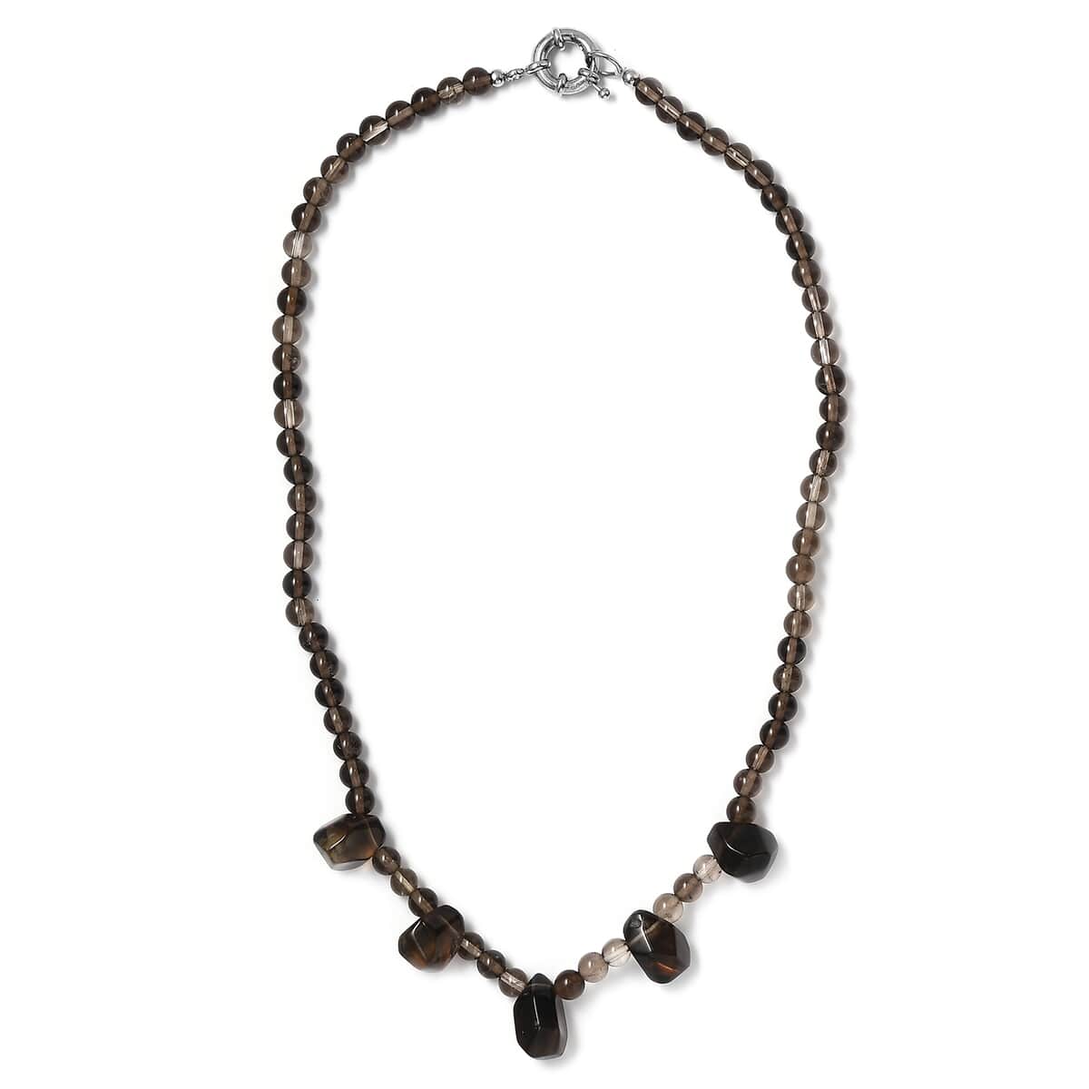 Brazilian Smoky Quartz 130.00 ctw Necklace in Platinum Bond 20 Inches image number 3