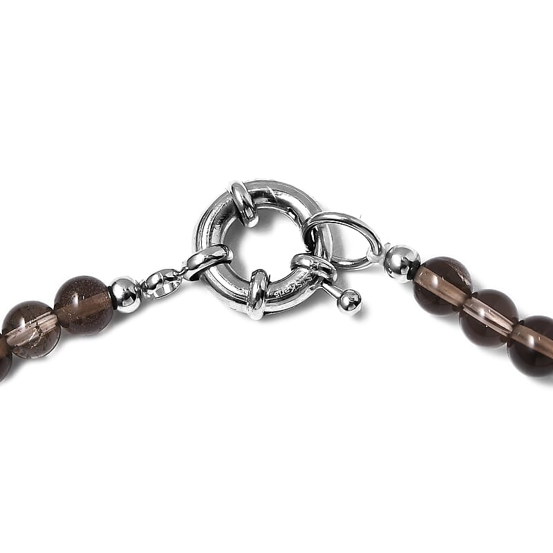 Brazilian Smoky Quartz 130.00 ctw Necklace in Platinum Bond 20 Inches