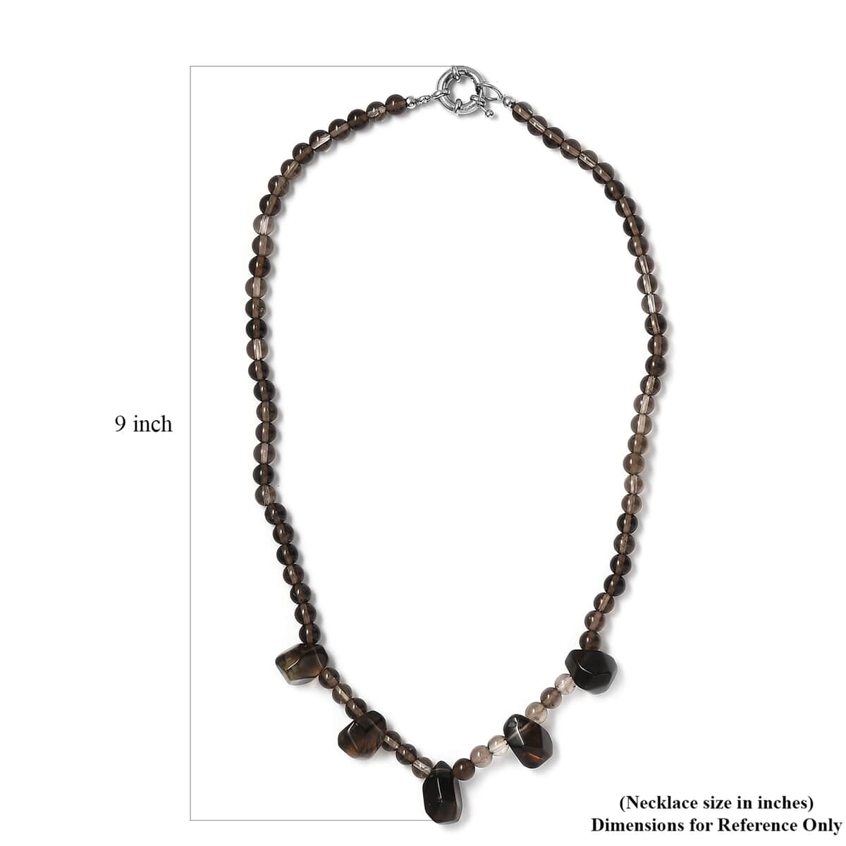 Brazilian Smoky Quartz 130.00 ctw Necklace in Platinum Bond 20 Inches image number 5