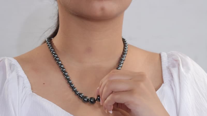 Hematite 491.90 ctw Beaded Necklace in Platinum Bond 20 Inches