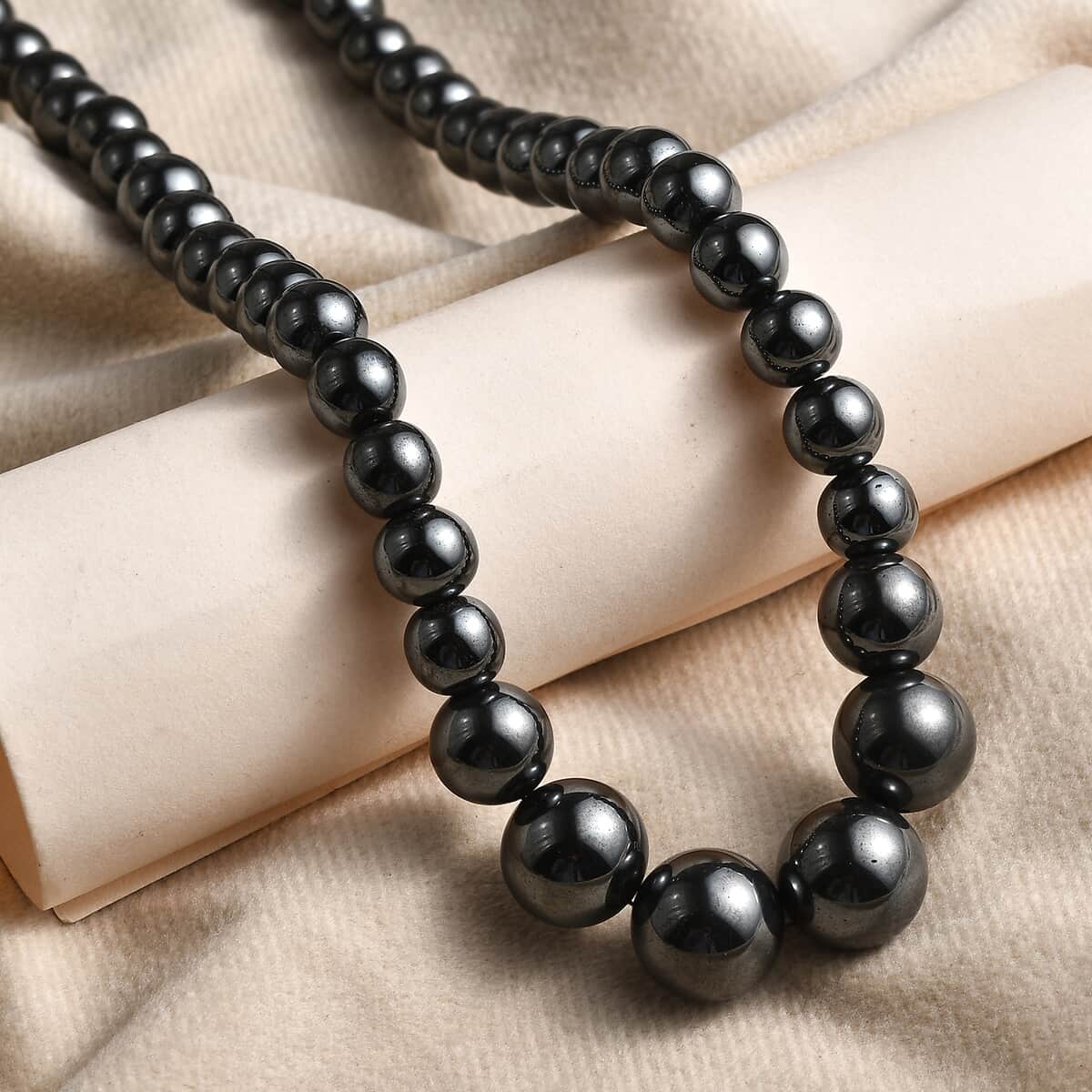 Hematite 491.90 ctw Beaded Necklace in Platinum Bond 20 Inches image number 1