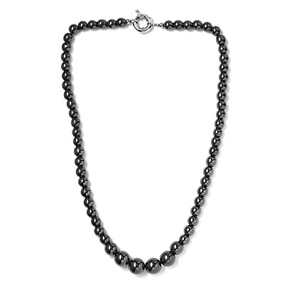 Hematite 491.90 ctw Beaded Necklace in Platinum Bond 20 Inches
