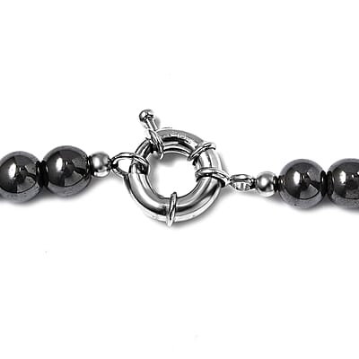 Hematite 491.90 ctw Beaded Necklace in Platinum Bond 20 Inches