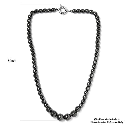 Hematite 491.90 ctw Beaded Necklace in Platinum Bond 20 Inches
