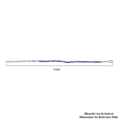 Karis African Amethyst 8.25 ctw Beaded Bracelet in Platinum Bond (6.50-8.00In)