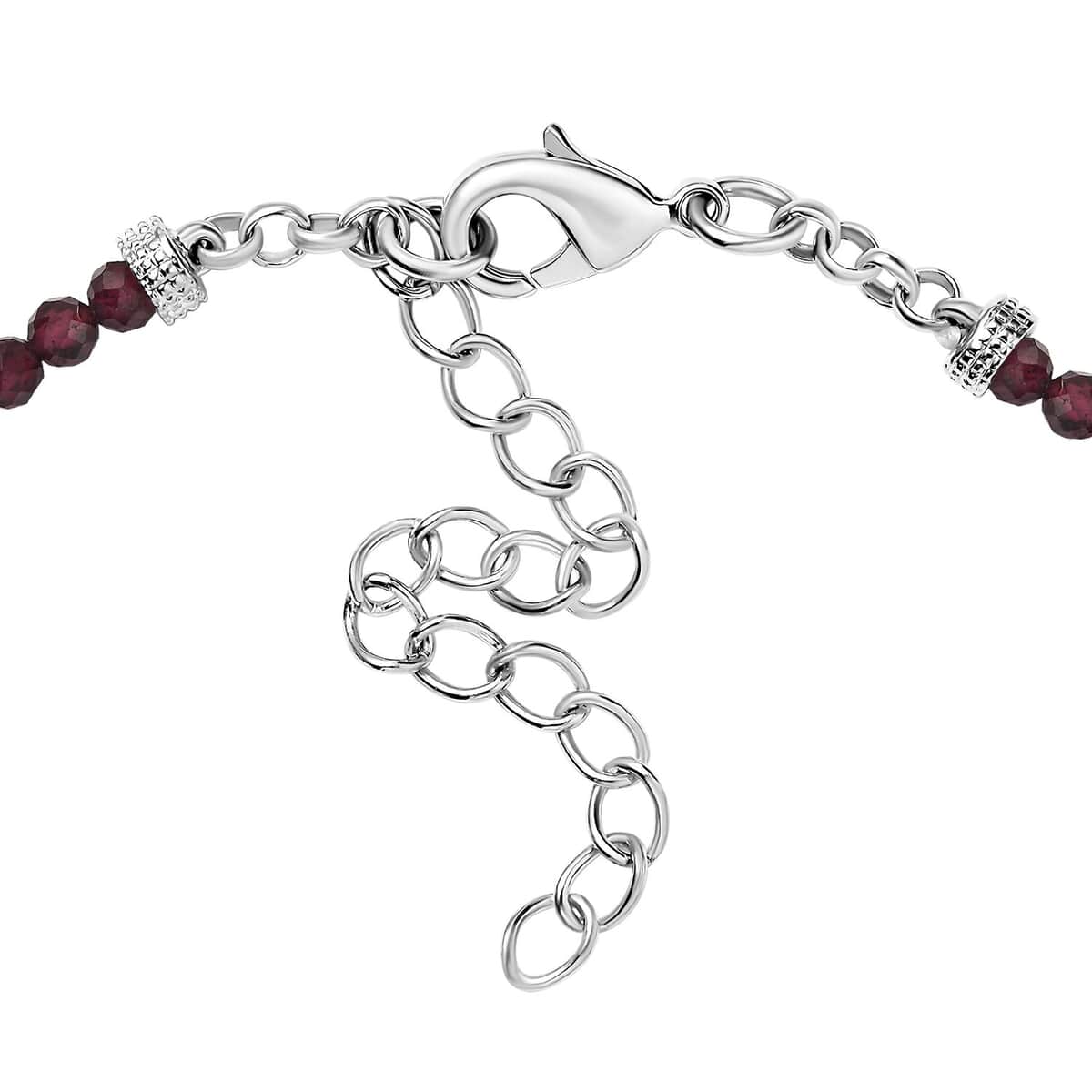 Karis Mozambique Garnet Beaded 14.00 ctw Bracelet in Platinum Bond (6.50-8.00In)  image number 3