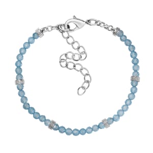 Karis Sky Blue Topaz 12.00 ctw Beaded Bracelet in Platinum Bond (6.50-8.00In)