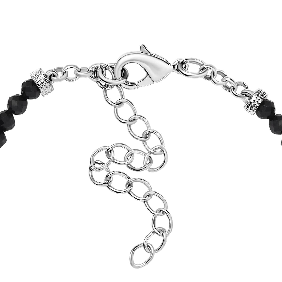 Karis Thai Black Spinel 12.00 ctw Beaded Bracelet in Platinum Bond (6.50-8.00In) image number 3