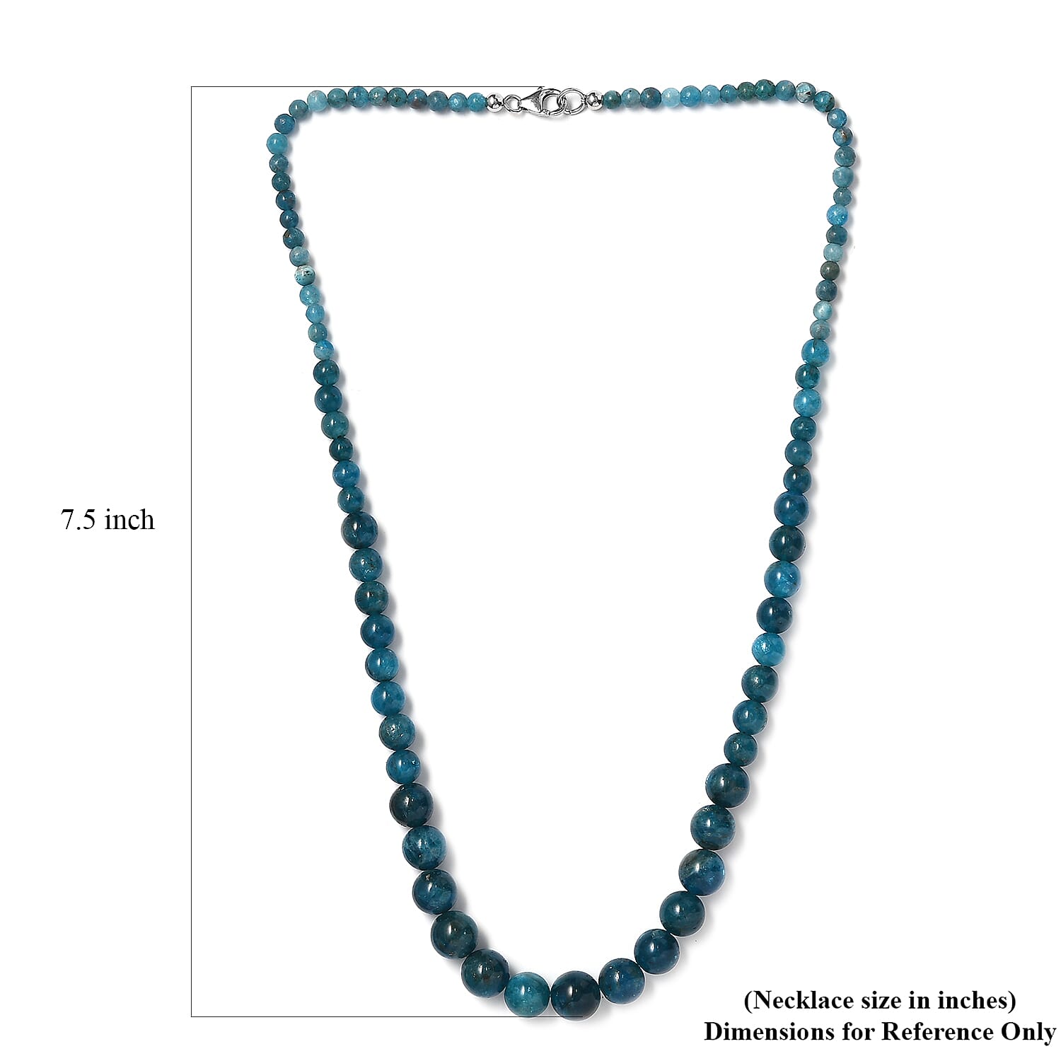 Malgache Neon Apatite Beaded 161.75 ctw Necklace 20 Inches in Rhodium Over Sterling Silver 