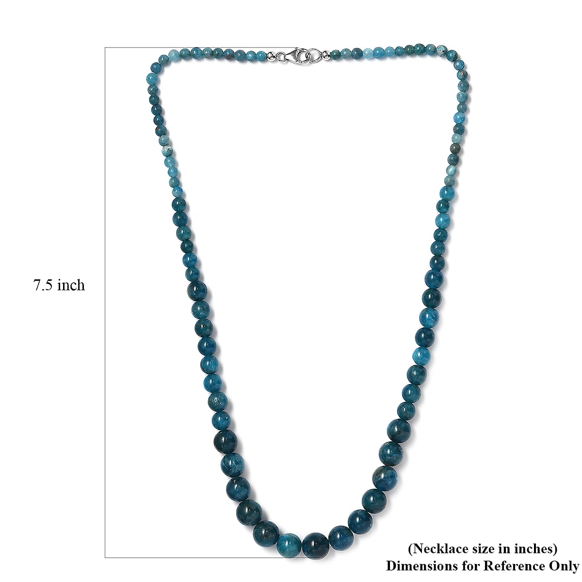 Malgache Neon Apatite Beaded 161.75 ctw Necklace 20 Inches in Rhodium Over Sterling Silver  image number 5