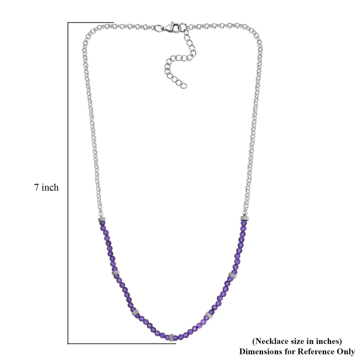 Karis African Amethyst 13.00 ctw Beaded Necklace in Platinum Bond 18 Inches image number 5