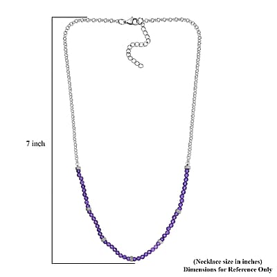 Karis African Amethyst 13.00 ctw Beaded Necklace in Platinum Bond 18-20 Inches