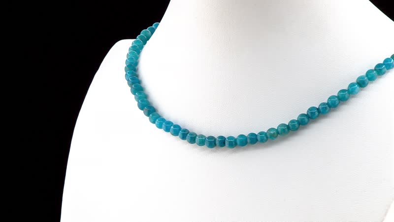 Malgache Neon Apatite Beaded 135.00 ctw Necklace 20 Inches in Rhodium Over Sterling Silver