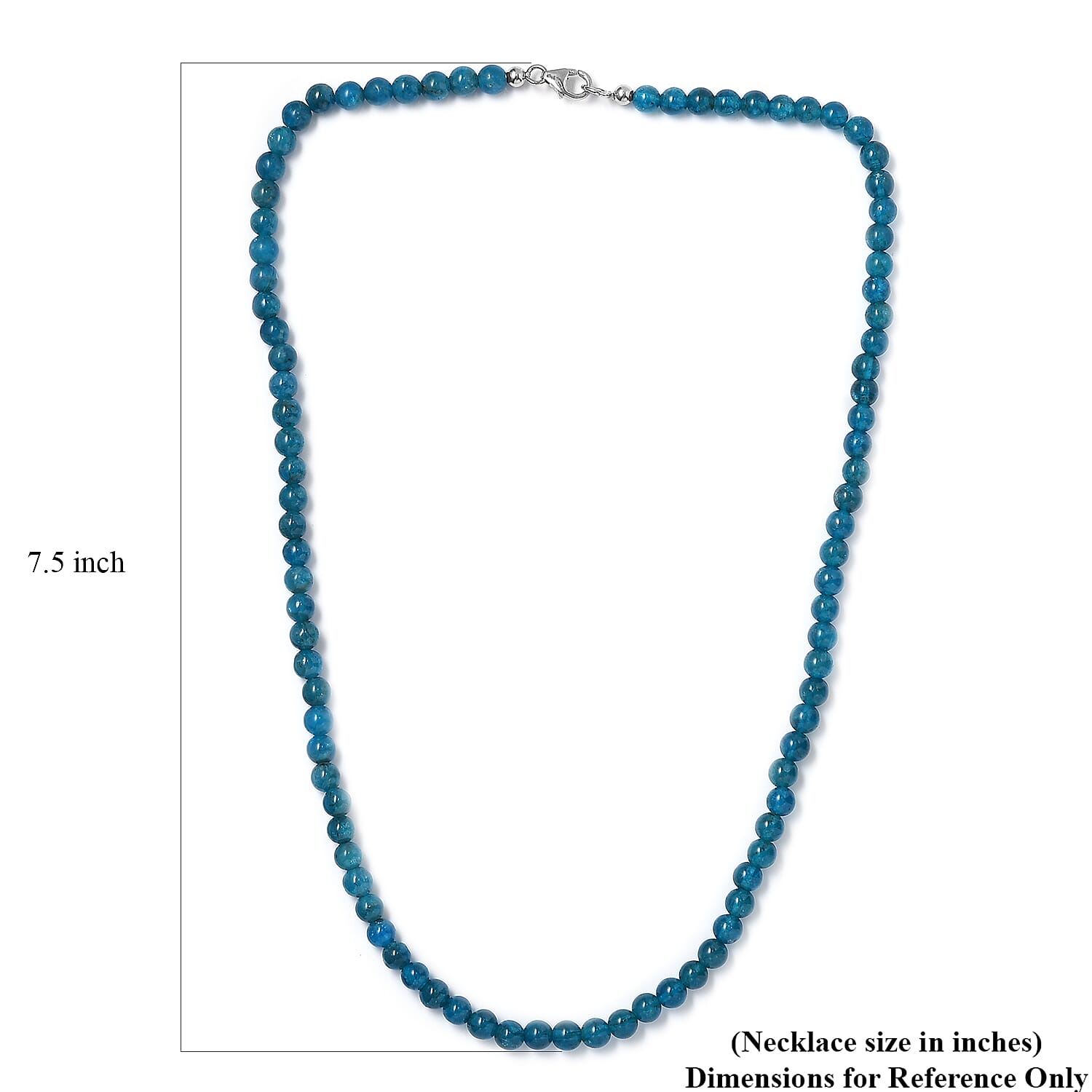 Malgache Neon Apatite Beaded 135.00 ctw Necklace 20 Inches in Rhodium Over Sterling Silver 