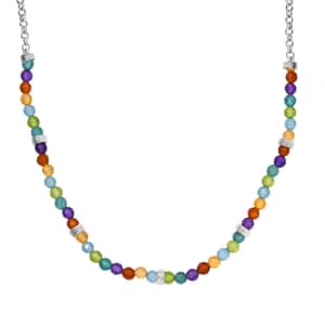 Karis Multi Gemstone 12.75 ctw Beaded Necklace in Platinum Bond 18-20 Inches