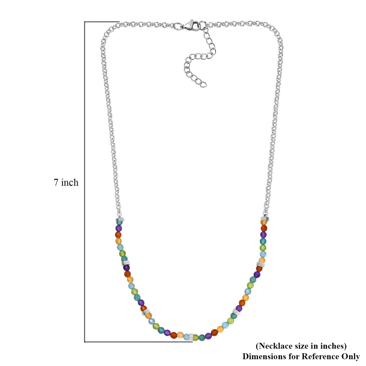 Karis Multi Gemstone 12.75 ctw Beaded Necklace in Platinum Bond 18-20 Inches image number 5