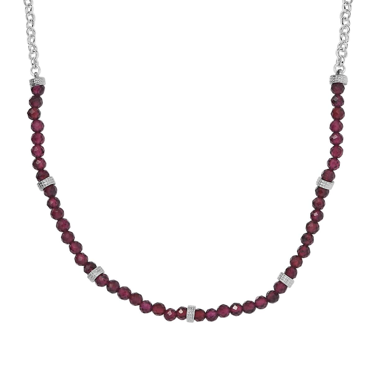 Karis Mozambique Garnet 17.00 ctw Beaded Necklace in Platinum Bond 18-20 Inches image number 0