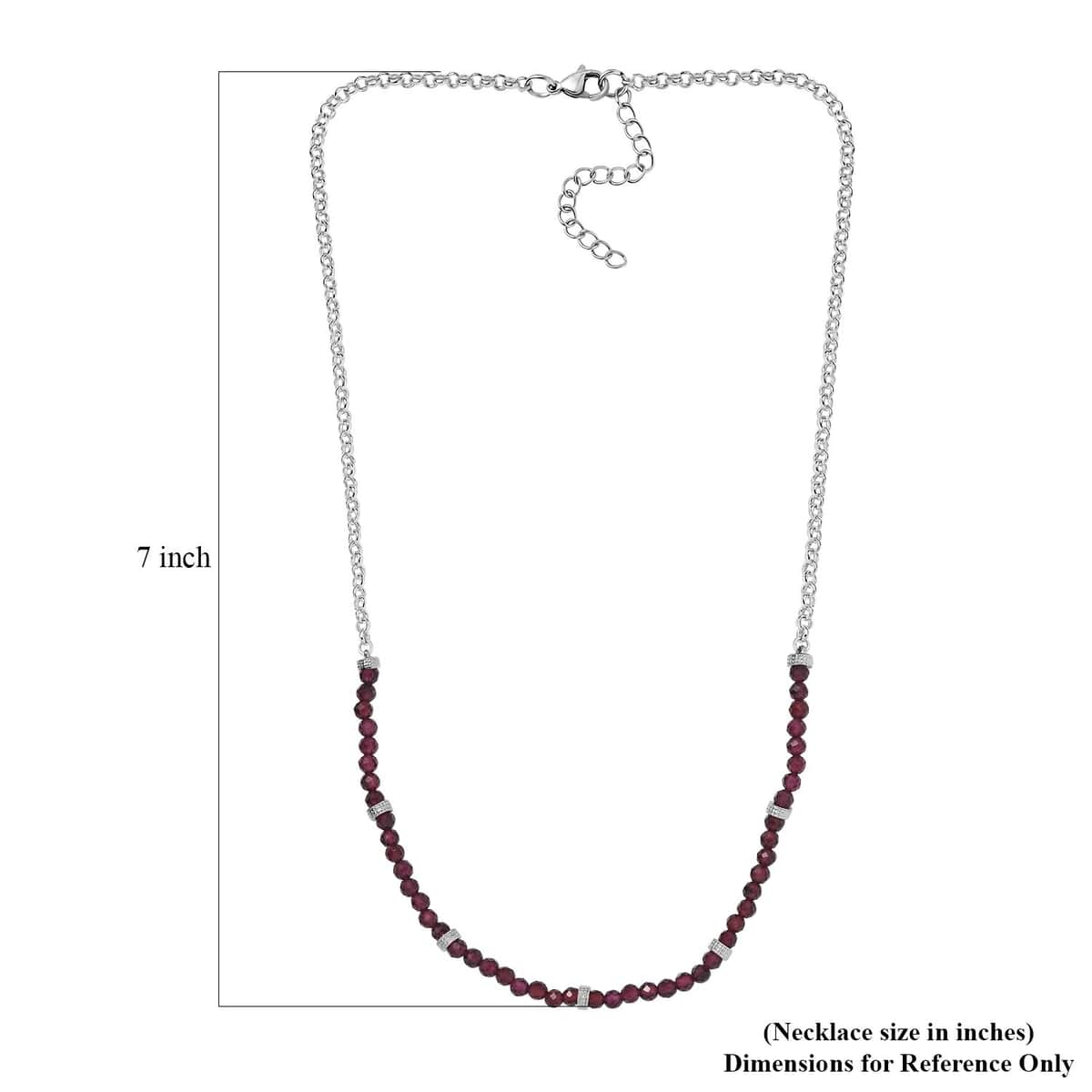 Karis Mozambique Garnet 17.00 ctw Beaded Necklace in Platinum Bond 18-20 Inches image number 5