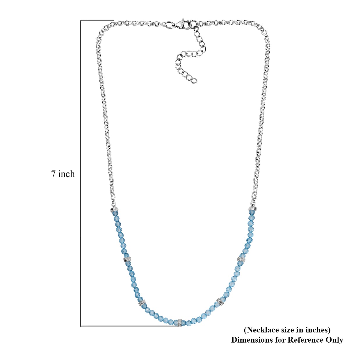 Karis Sky Blue Topaz 13.00 ctw Beaded Necklace in Platinum Bond 18-20 Inches image number 5
