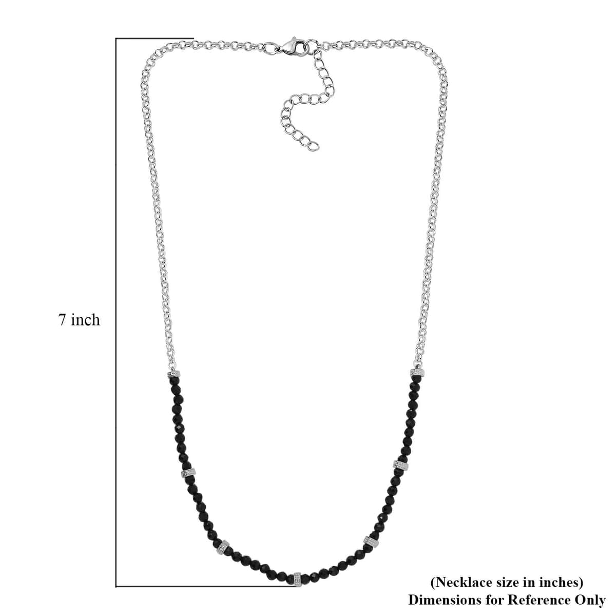 Karis Thai Black Spinel 13.00 ctw Beaded Necklace in Platinum Bond 18-20 Inches image number 5