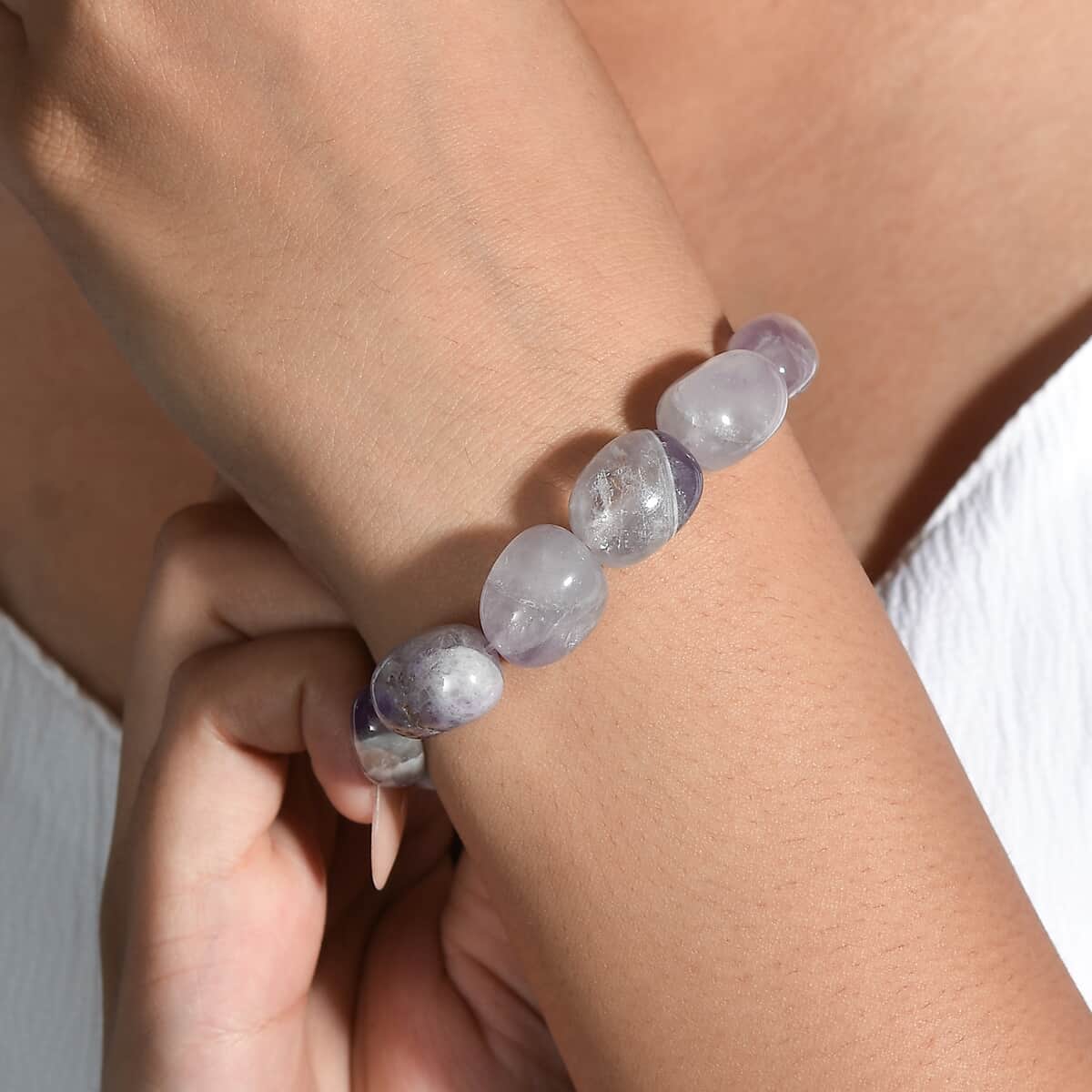 African Amethyst 35.00 ctw Bolo Bracelet in Rhodium Over Sterling Silver  image number 2