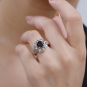 Karis African Amethyst, Brazilian Smoky Quartz, Brazilian Citrine 3.60 ctw Interchangeable Solitaire Ring in Platinum Bond (Size 10.0)