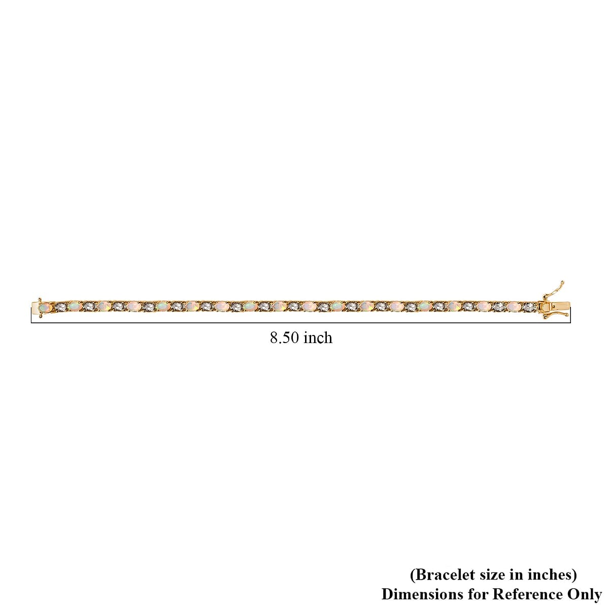 AAA Turkizite and Premium Ethiopian Welo Opal 12.20 ctw Tennis Bracelet in 18K Vermeil Yellow Gold Over Sterling Silver (8.00 In) image number 5